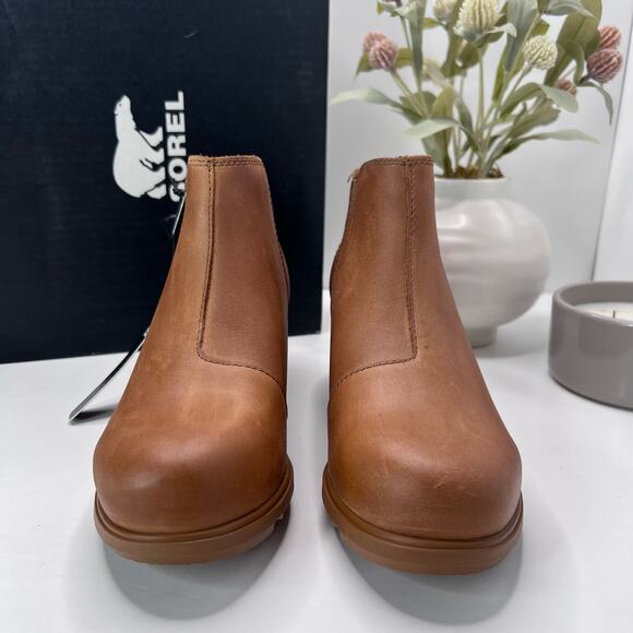 Sorel Evie Side Zip Bootie Waterproof Suede Wedge Black Women's 6.5 NWB - FLAW - Picture 2 of 12